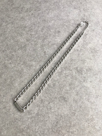 Christian Dior Logo Motif Necklace Silver Vintage ziaan3