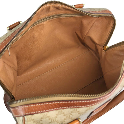 CELINE Macadam Blason Two-way Small Boston bag Shoulder bag Beige Vintage ppn4pg