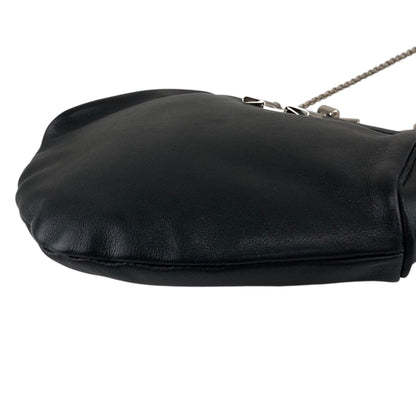 Salvatore Ferragamo Vala Metal Clasp Chain Shoulder bag Black Vintage yntg52