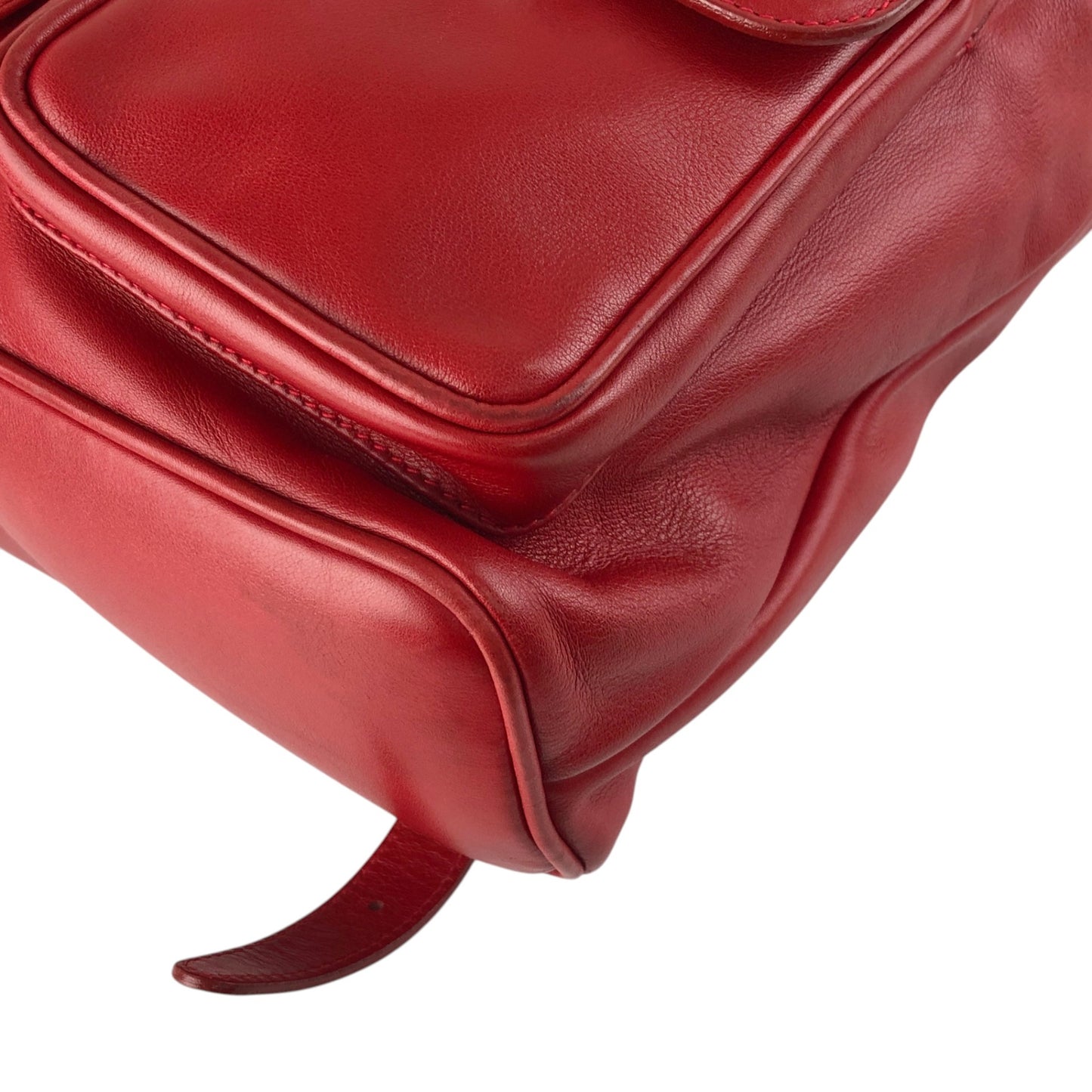 GUCCI Bamboo Double Pocket Backpack Red Vintage 3pzj72