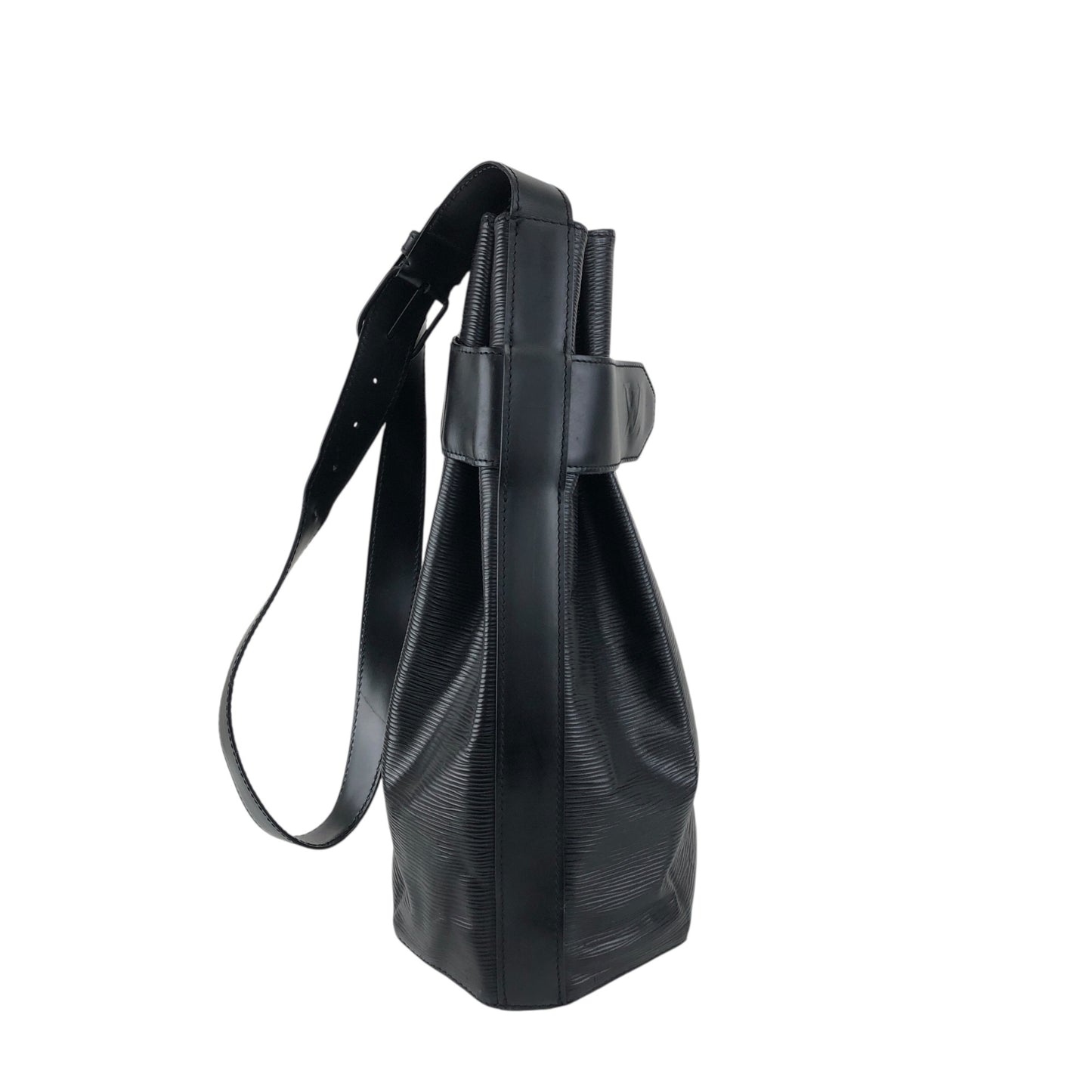 LOUIS VUITTON Epi Drawstring Shoulder bag Black Vintage v8epcv