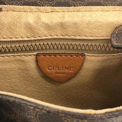 CELINE Macadam Blason Tassel Shoulder bag Brown Vintage hkgap3
