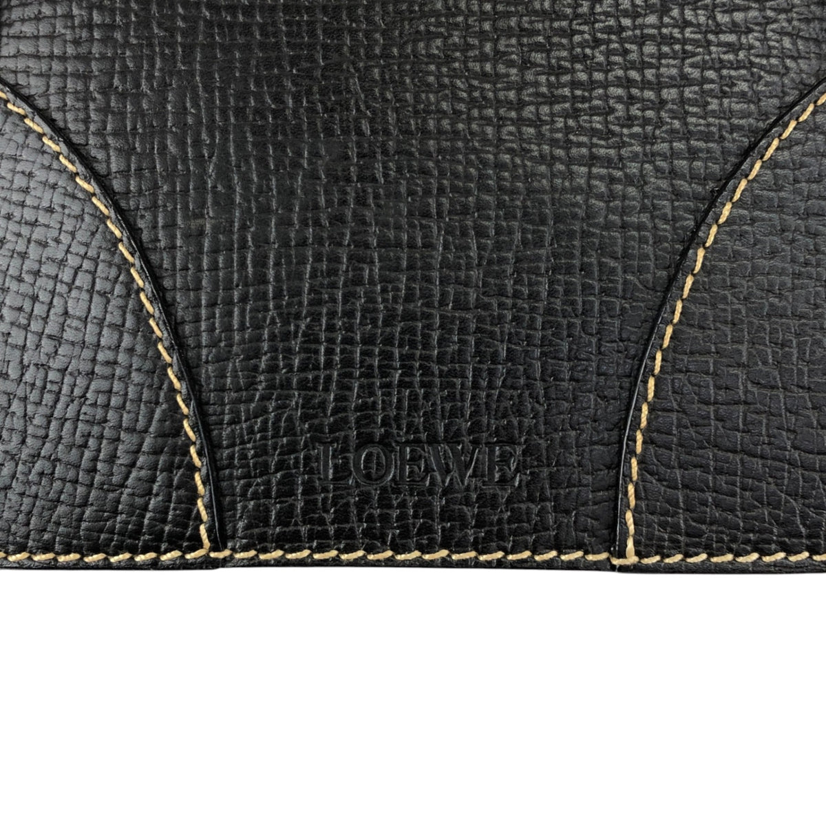 LOEWE Logo Embossed Handbag Black Vintage xuiewb