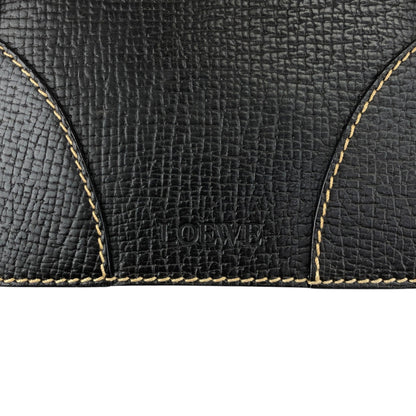 LOEWE Logo Embossed Handbag Black Vintage xuiewb