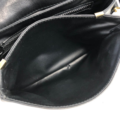 CELINE Triomphe Leather Crossbody Shoulder bag Black Vintage hn5feu