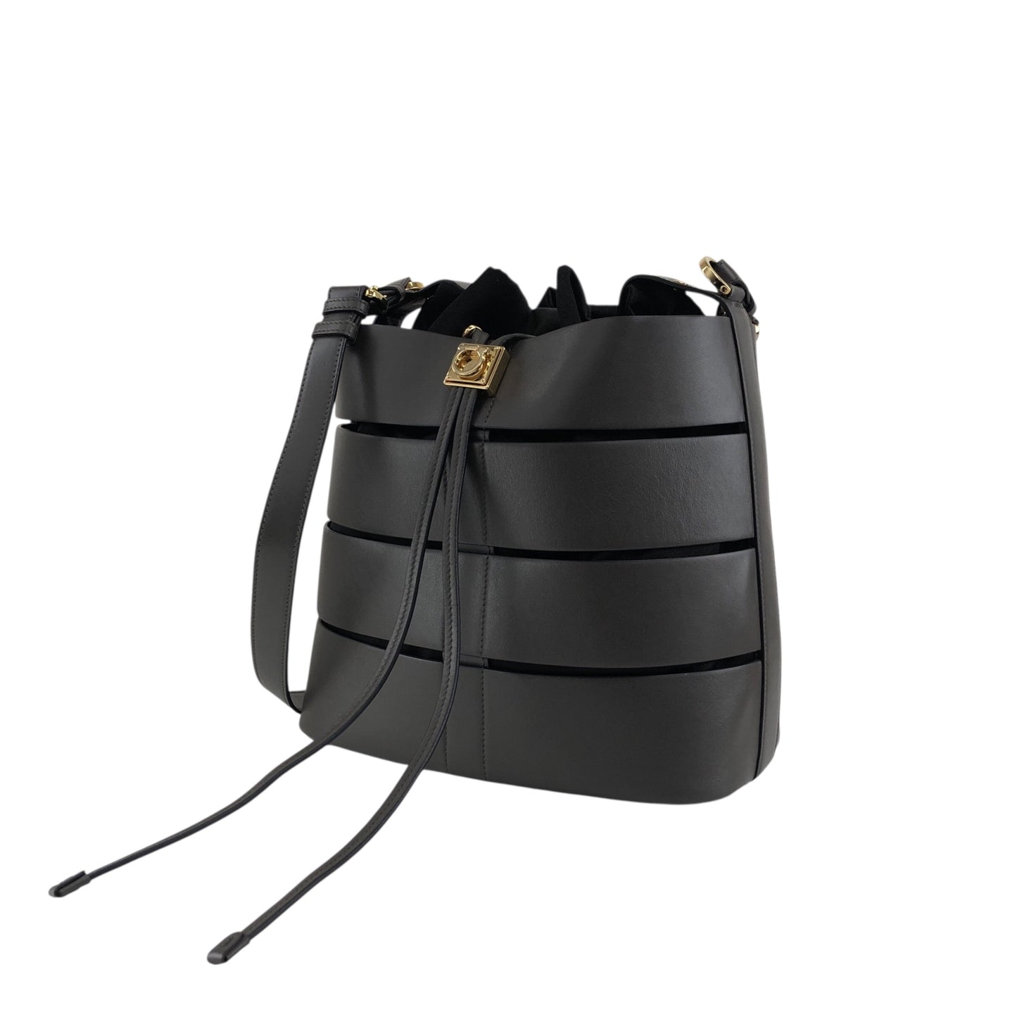 Salvatore Ferragamo Drawstring Shoulder bag Gray Vintage de3dye