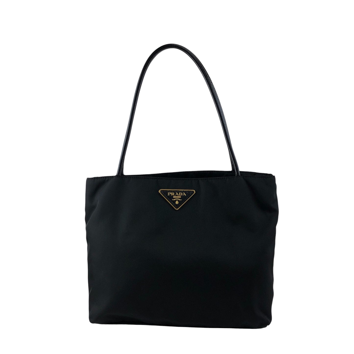 PRADA Tessuto Triangle Logo Handbag Totebag Black Vintage wn5b6d