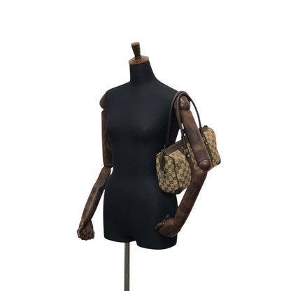 GUCCI GG Canvas Small Boston bag Handbag Brown Vintage ms6dsn