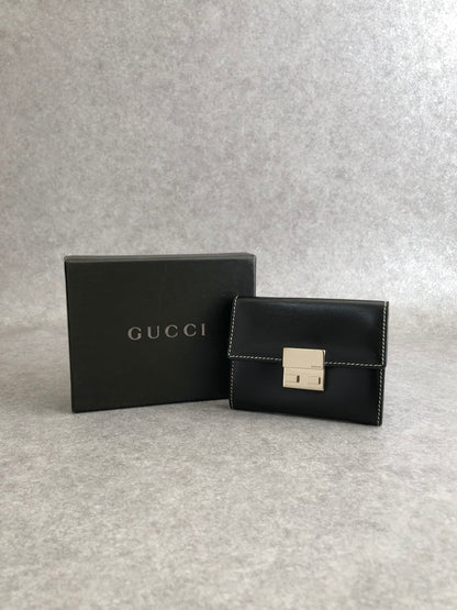 GUCCI Coin Purse Black Vintage fhgssf