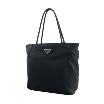 PRADA Tessuto Triangle Logo Totebag Black Vintage wen6ju