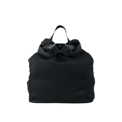 PRADA Tessuto Triangle Logo Double Pocket Backpack Black Vintage vsidzm