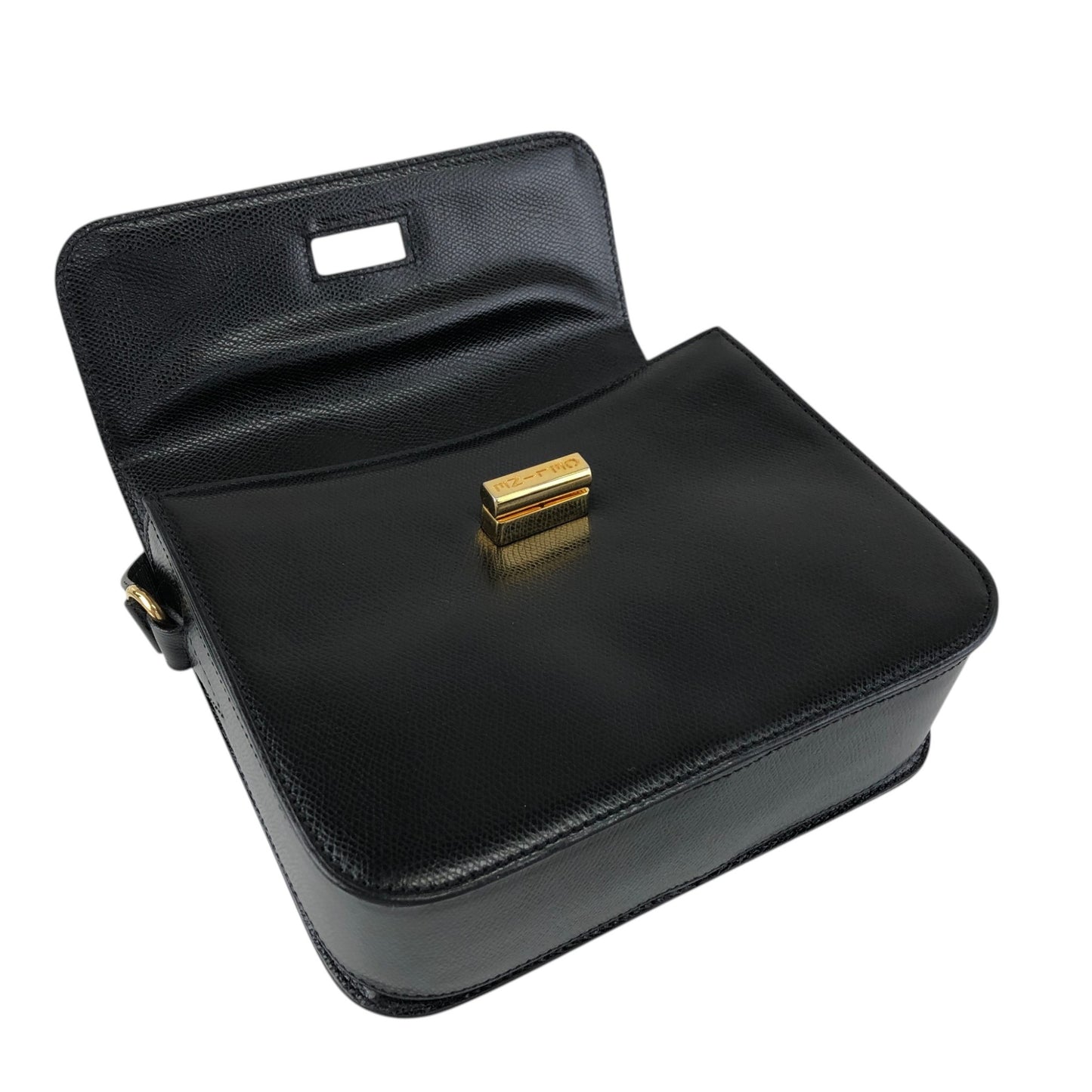 CELINE Turn Lock Shoulder bag Black Vintage jth6xy