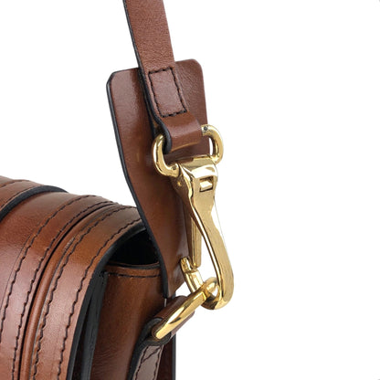 BURBERRYLogo Front Buckle Shoulder bag Brown Vintage 66nxby