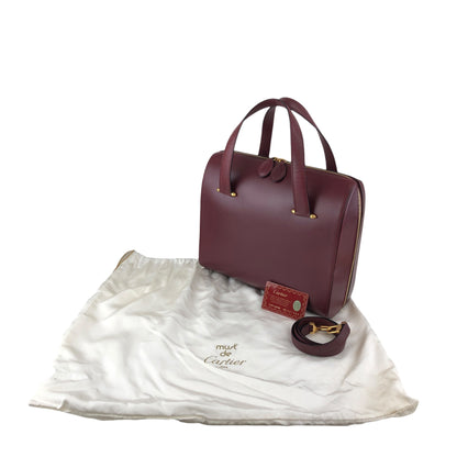 Cartier Two-way Handbag Shoulder bag Bordeaux Vintage d6tb8y
