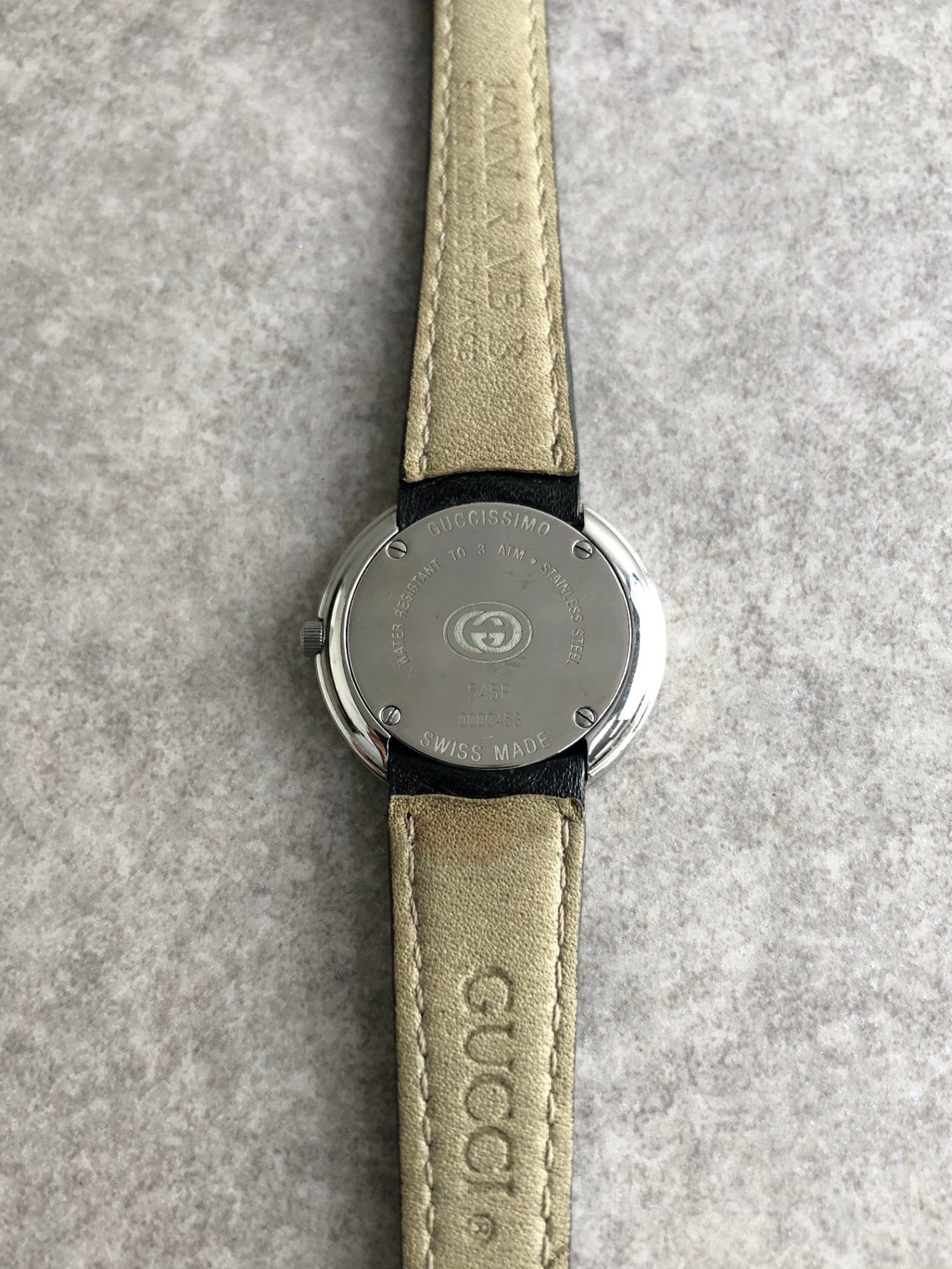 GUCCI Logo Quartz Watch Silver×Black Vintage jfpy7r – VintageShop solo
