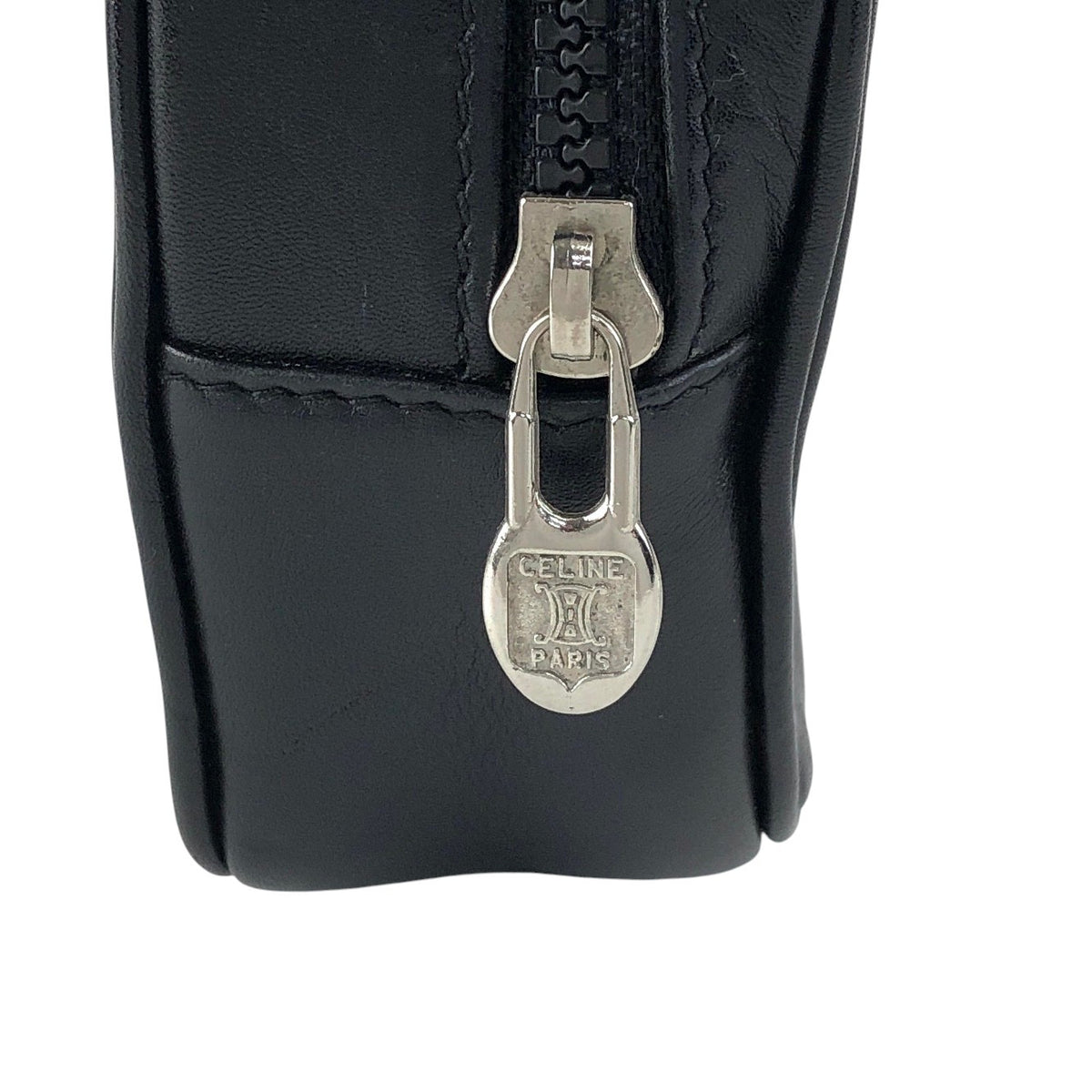 CELINE Gancini Shoulder bag Black Vintage mes4uh