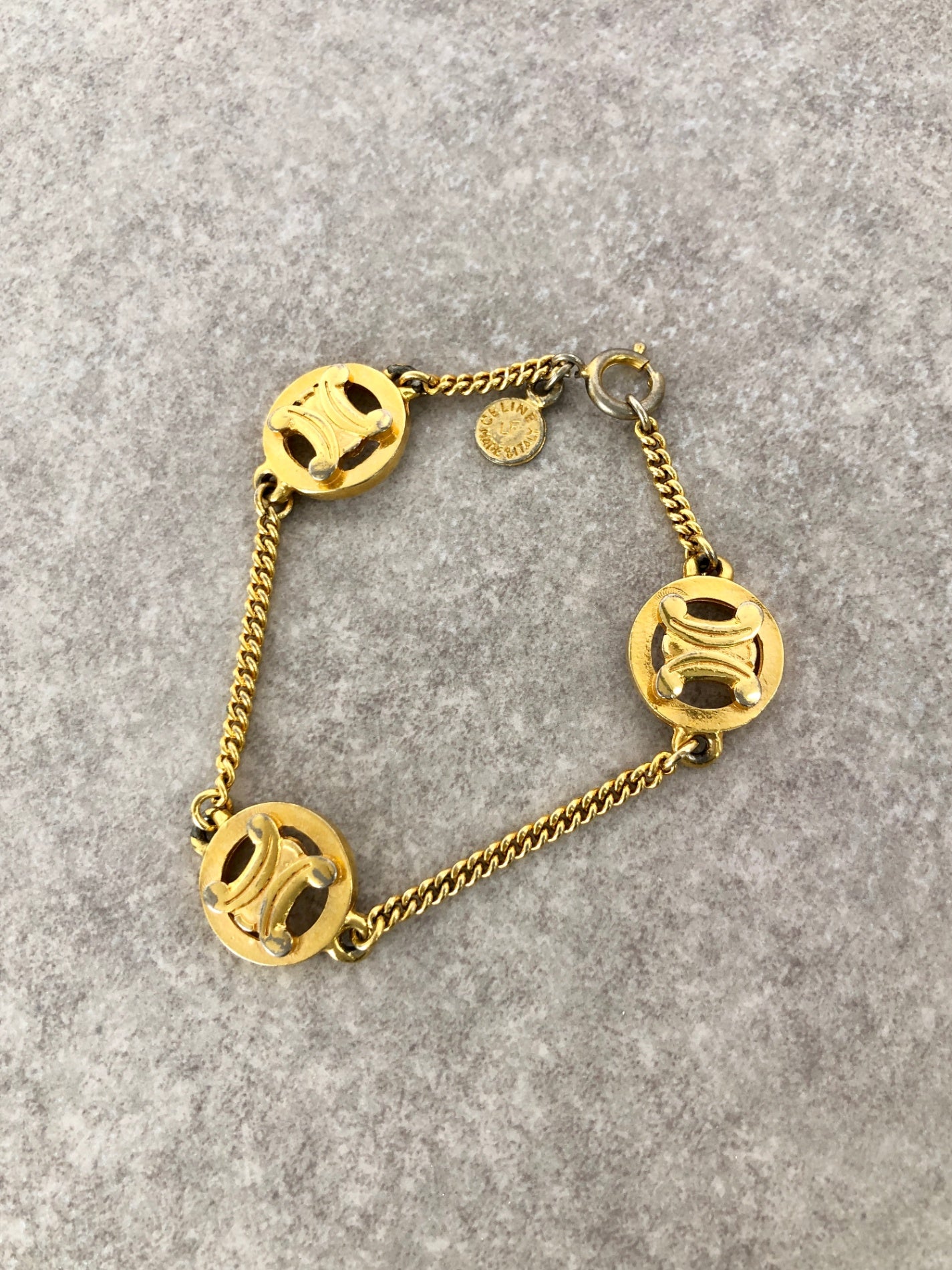 CELINE Blason Bracelet Gold Vintage 6wjyyr