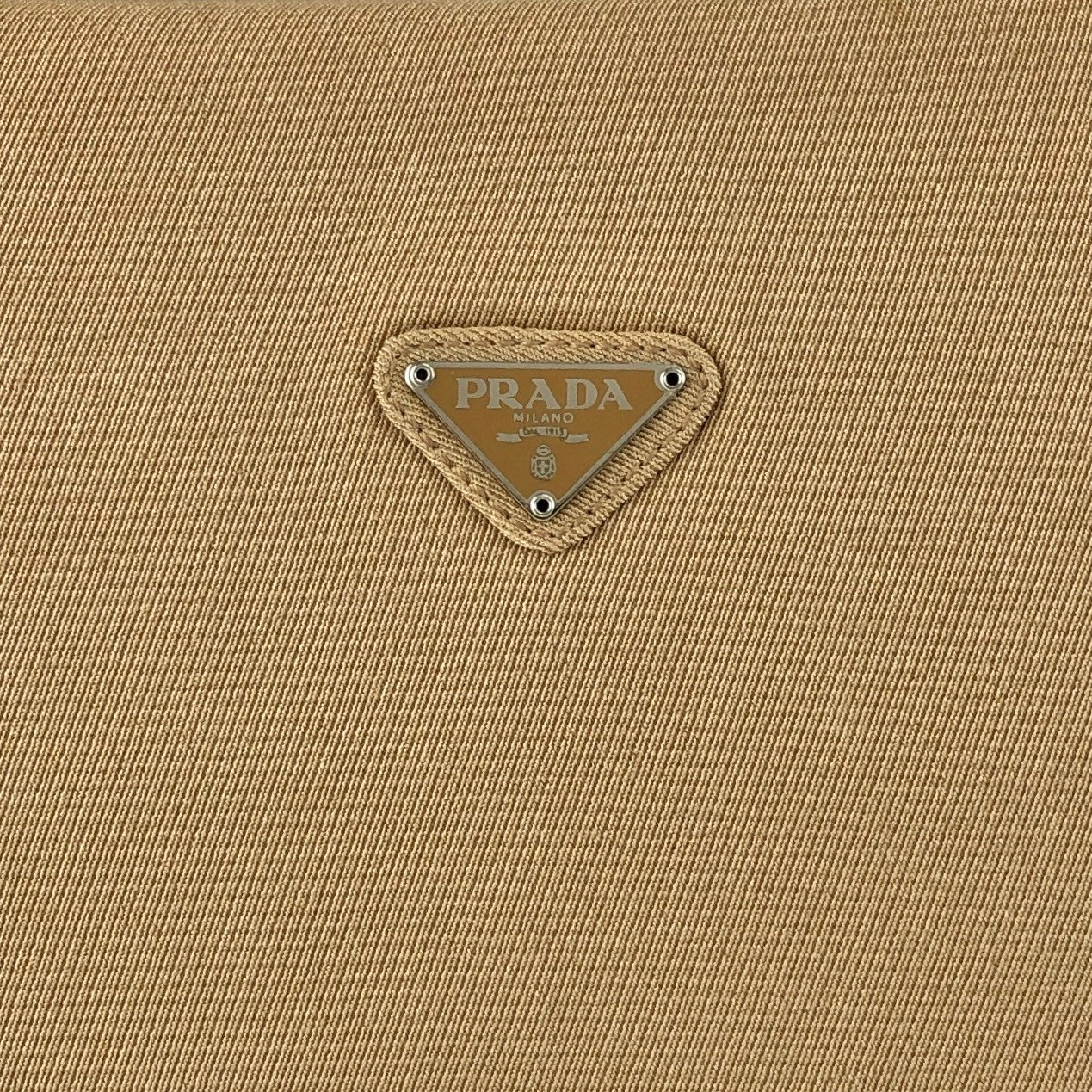 PRADA Triangle Logo Shoulder bag Beige Vintage jhervy