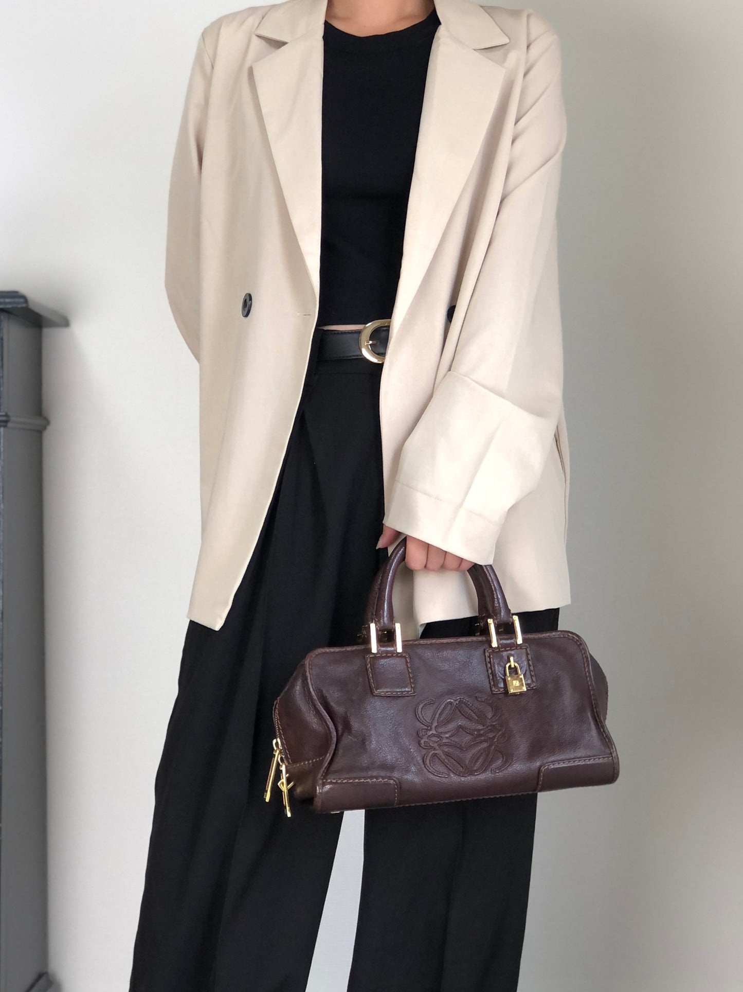 LOEWE Amazona28 Anagram Two-way Small Boston bag Shoulder bag Brown Vintage zey847