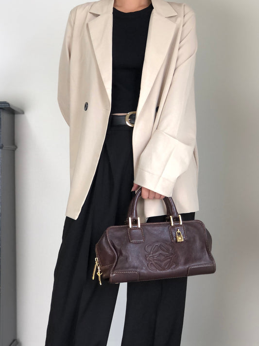LOEWE Amazona28 Anagram Two-way Small Boston bag Shoulder bag Brown Vintage zey847