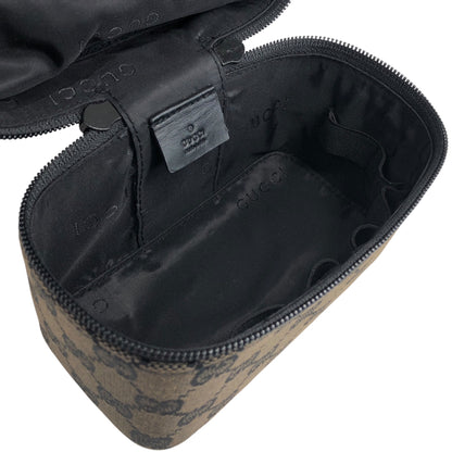 GUCCI GG Canvas Handbag Vanity bag Black Vintage px6678