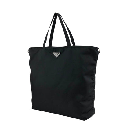 PRADA Tessuto Triangle Logo Two-way Handbag Shoulder bag Black Vintage 3syb38