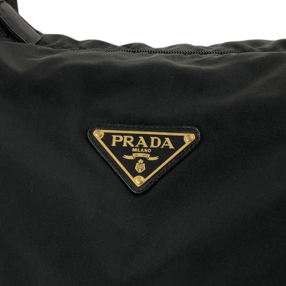 PRADA Triangle Logo Shoulder bag Hobobag Black Vintage u73w2i