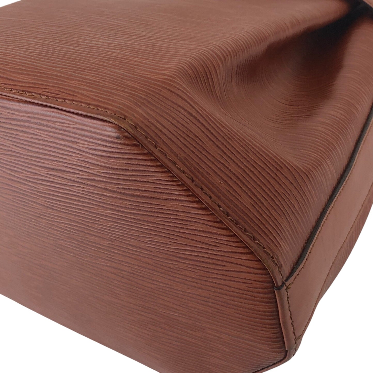 LOUIS VUITTON Epi Drawstring Shoulder bag Brown Vintage ij3uzs