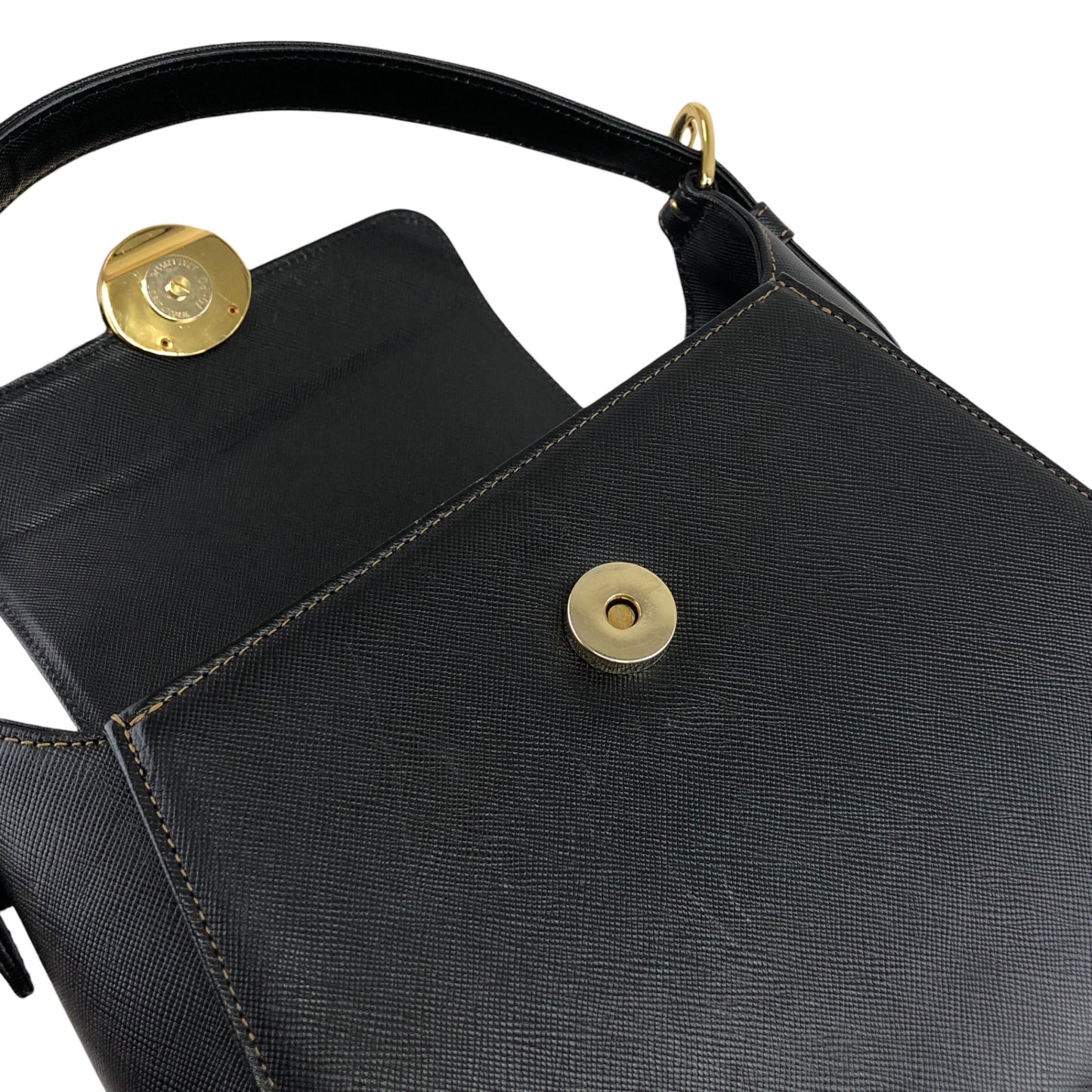 VALENTINO GARAVANI Logo Handbag Black Vintage exeyzp