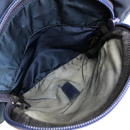 PRADA Tessuto Triangle Logo Front Buckle Shoulder bag Navy Vintage rj8wam