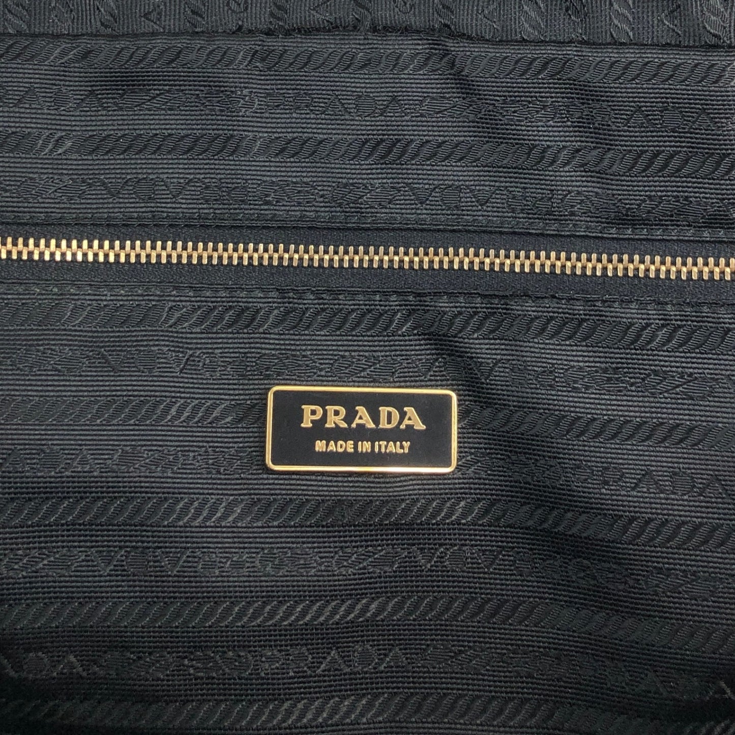 PRADA Tessuto Triangle Logo Padlock Handbag Black Vintage z2waww