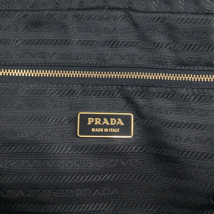 PRADA Tessuto Triangle Logo Padlock Handbag Black Vintage z2waww