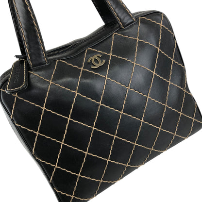 CHANEL Coco Mark Wild Stitch Totebag Black Vintage hvn8p8