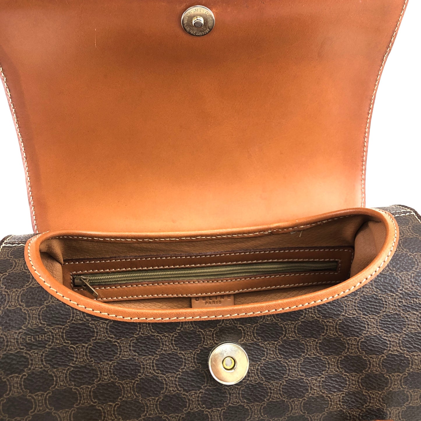 CELINE Macadam Triomphe Handbag Vanity bag Brown Vintage bfhyyr