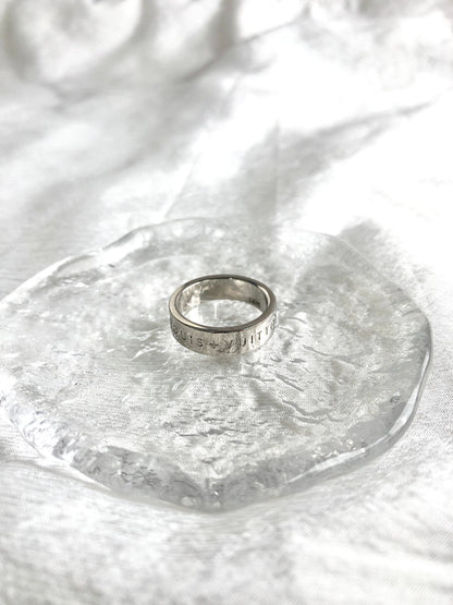 LOUIS VUITTON Logo Ring Silver M1507MM Vintage x5bt8n