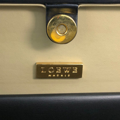 LOEWE Logo Embossed Handbag Black Vintage ru2436