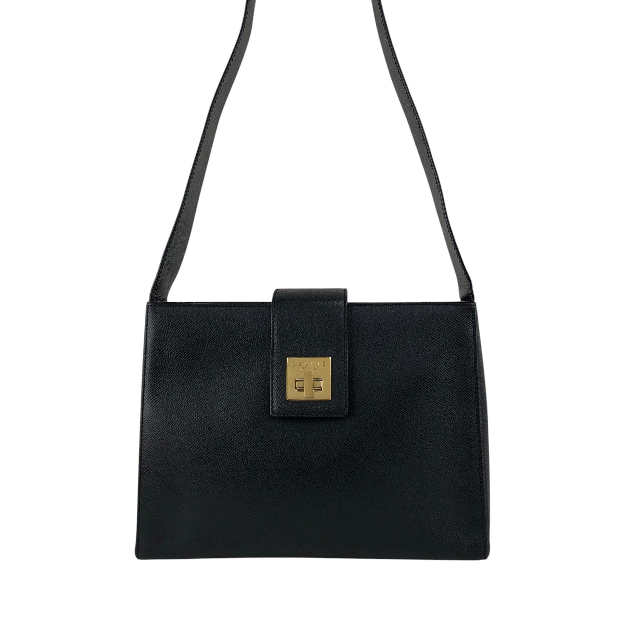 CELINE Turn Lock Shoulder bag Black Vintage 7mkcub – VintageShop solo