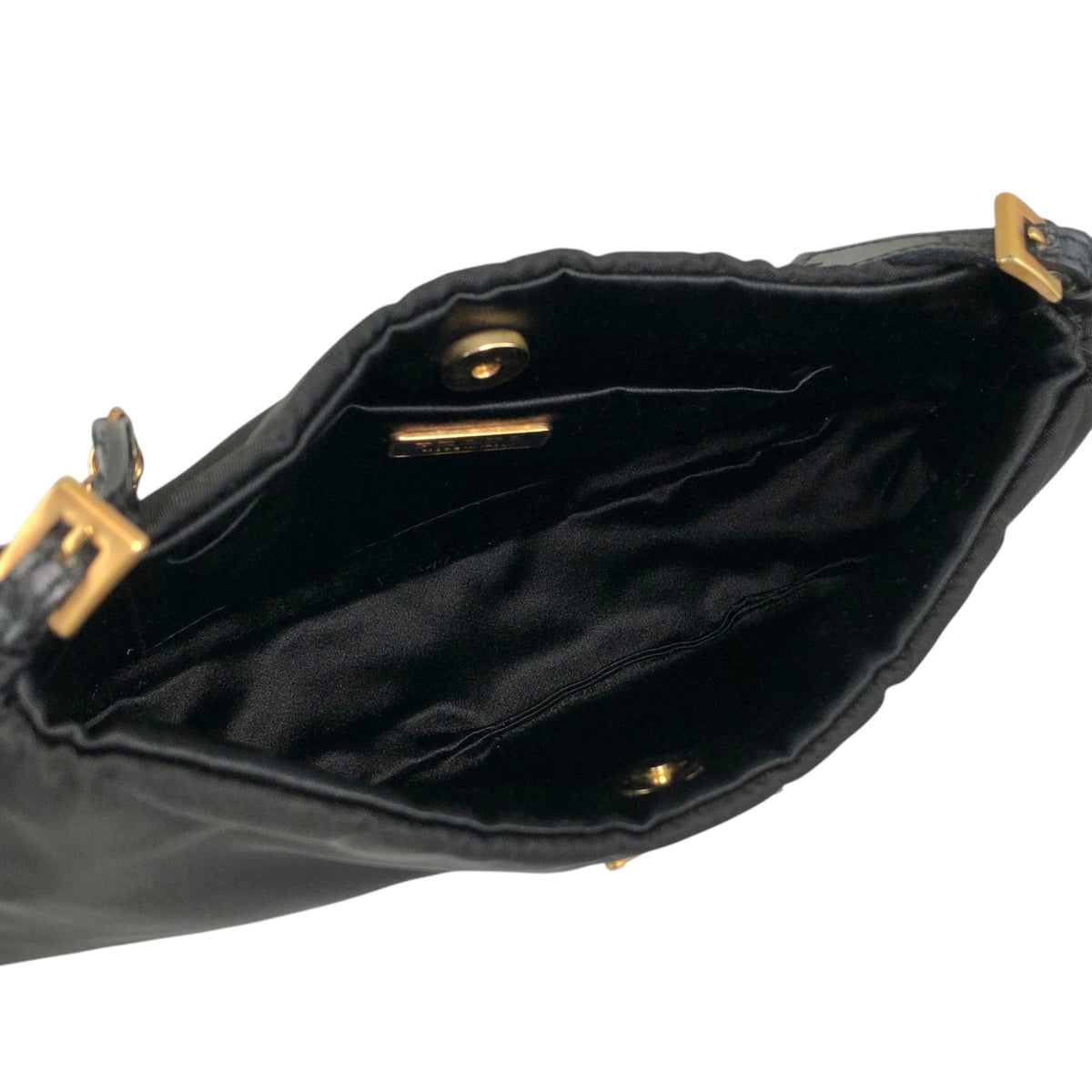 PRADA Tessuto Triangle Logo Chain Shoulder bag Black Vintage z4kic8