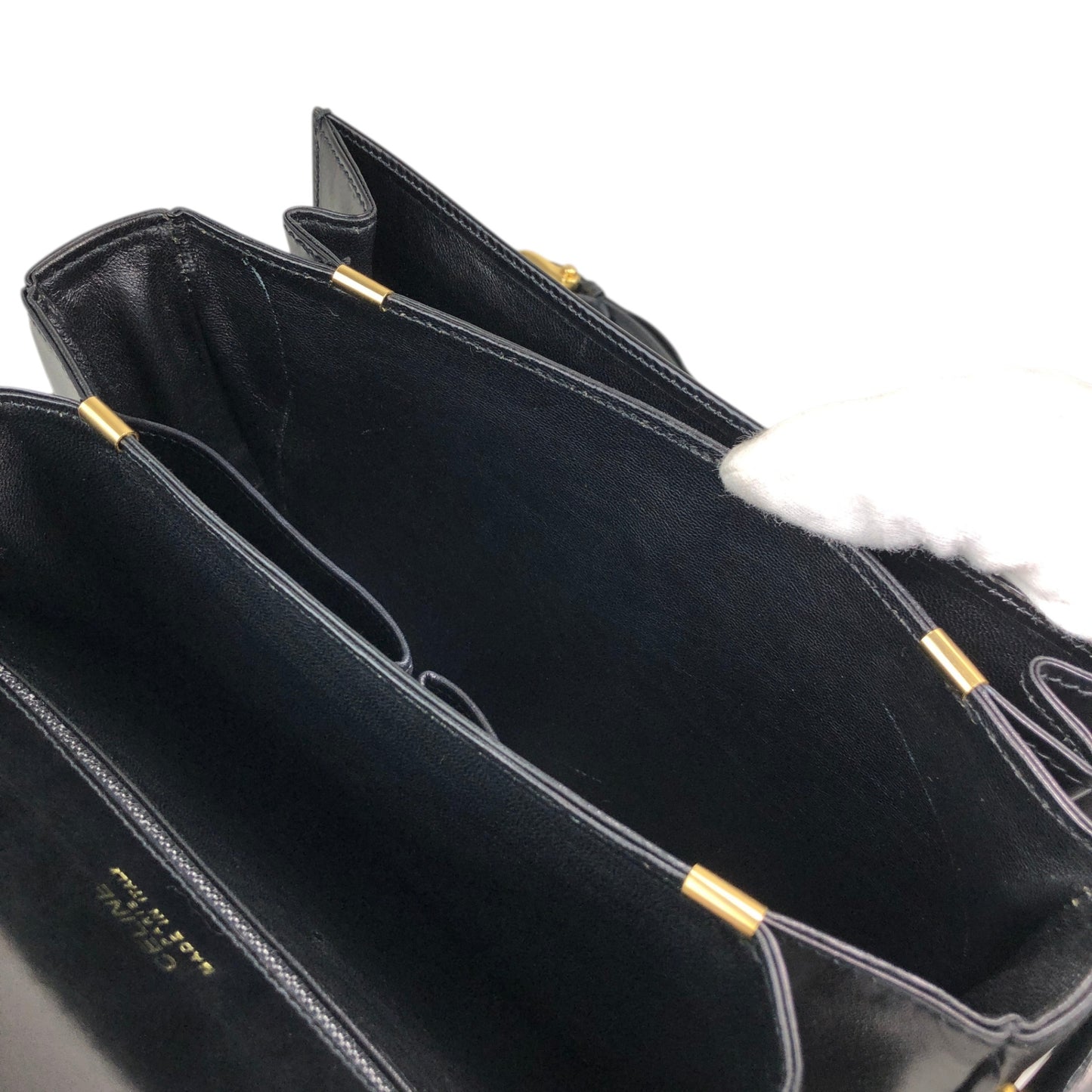CELINE Triomphe Shoulder bag Black Vintage hvk6su