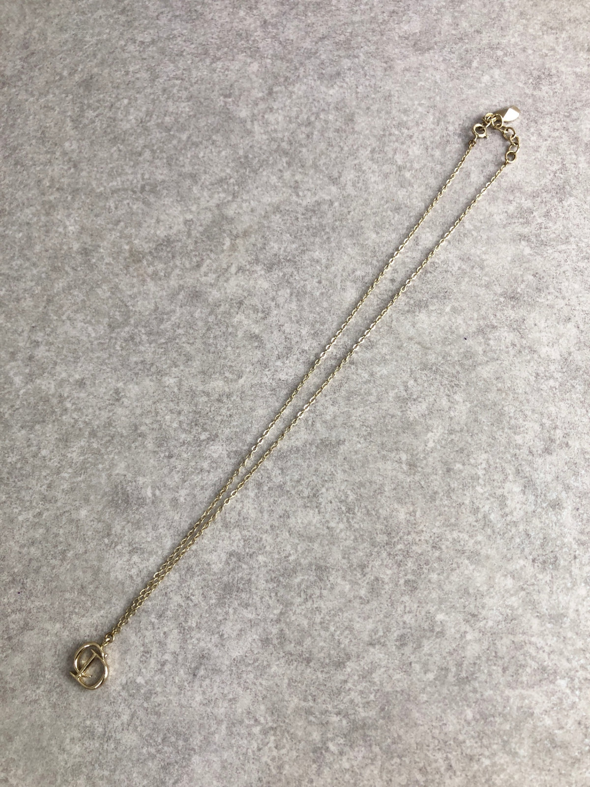 Christian Dior CD Logo Necklace Gold Vintage cdhu6c