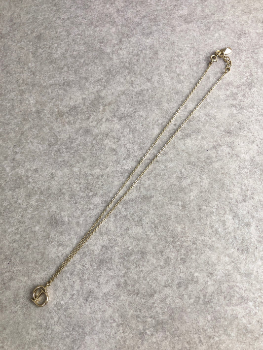 Christian Dior CD Logo Necklace Gold Vintage cdhu6c