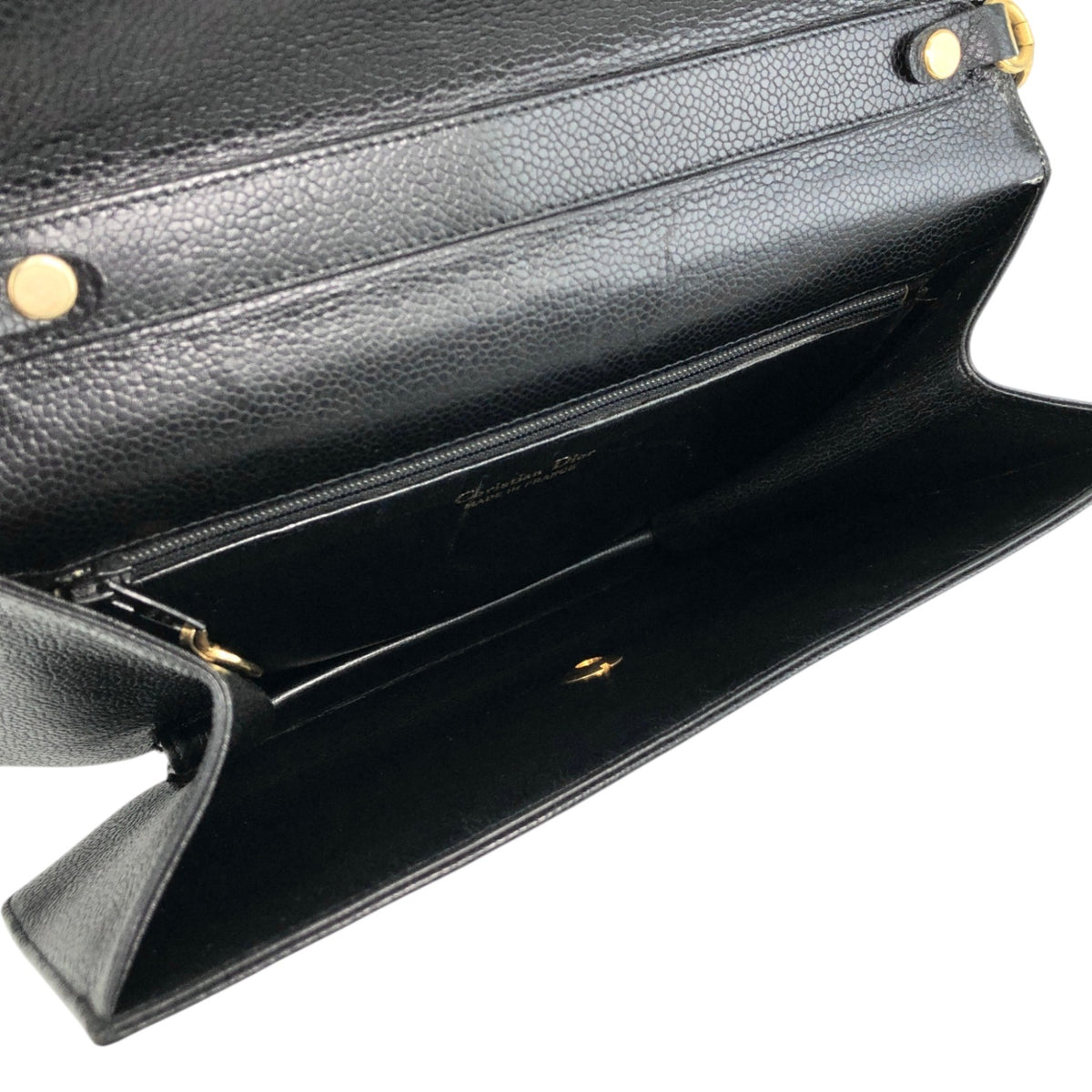 Christian Dior CD Logo Chain Shoulder bag Black Vintage n5ndi6