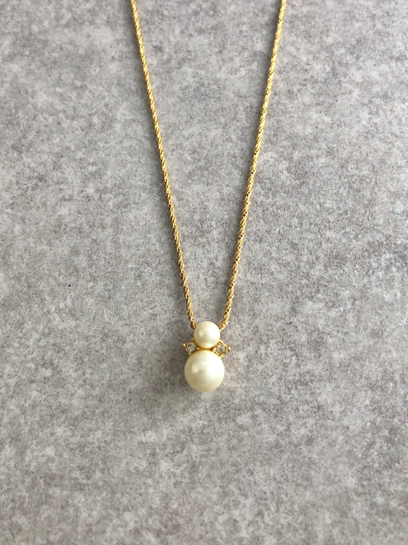 Christian Dior Fake Pearl Necklace Gold Vintage ntupyn