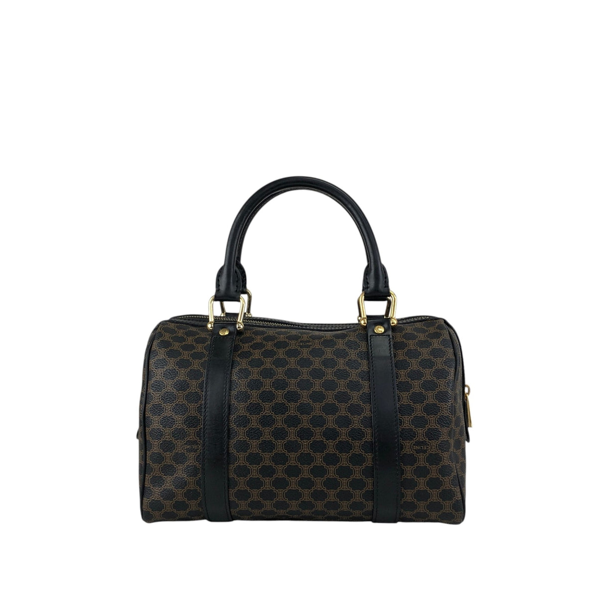 CELINE Macadam Blason Two-way Small Boston bag Shoulder bag Black Vintage anvhd8