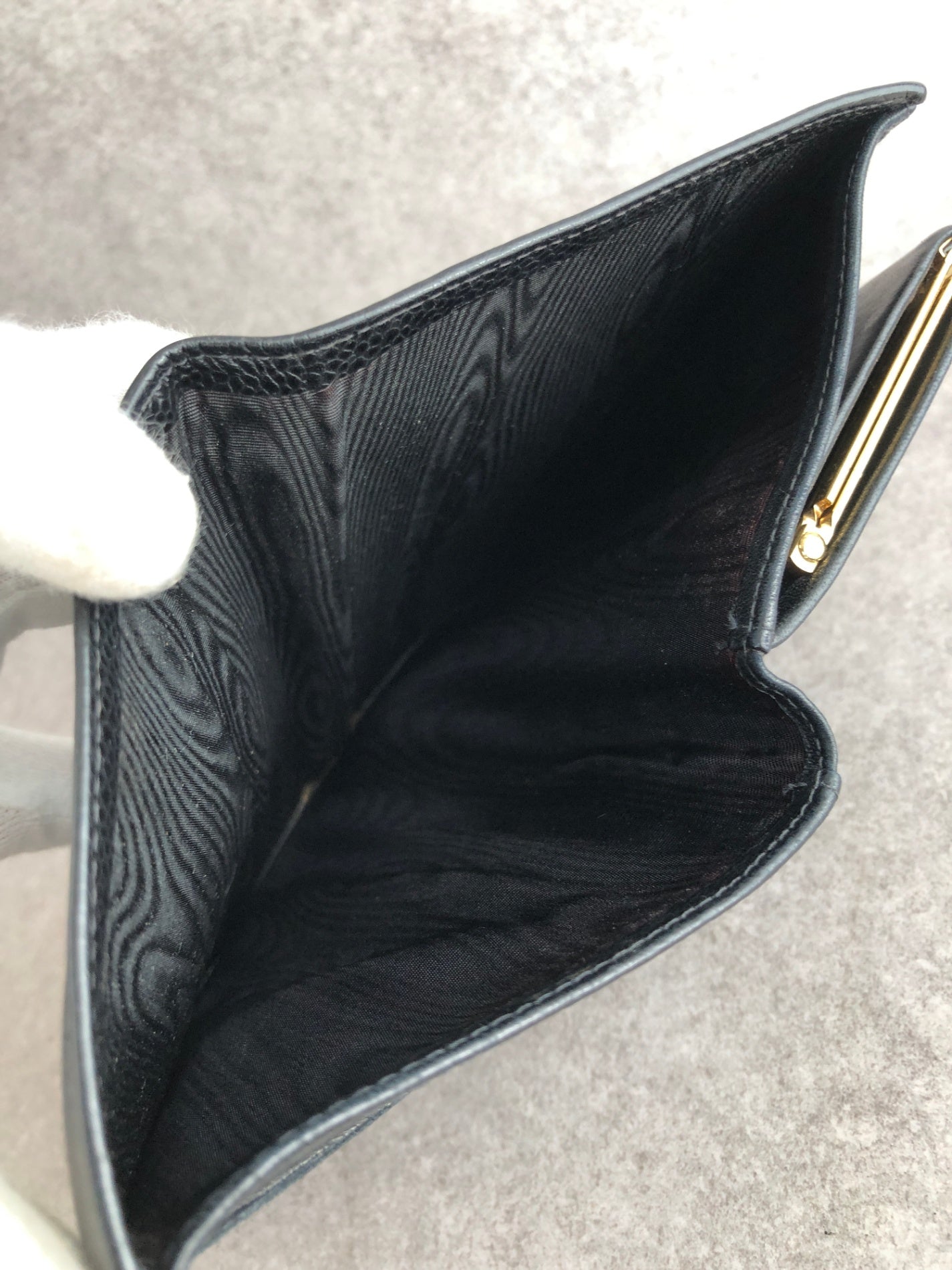 CHANEL Coco Mark Long Wallet Folded Wallet Black Vintage nd3dzs