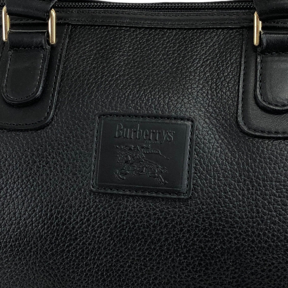 BURBERRY Logo Handbag Boston bag Black Vintage bv6tte