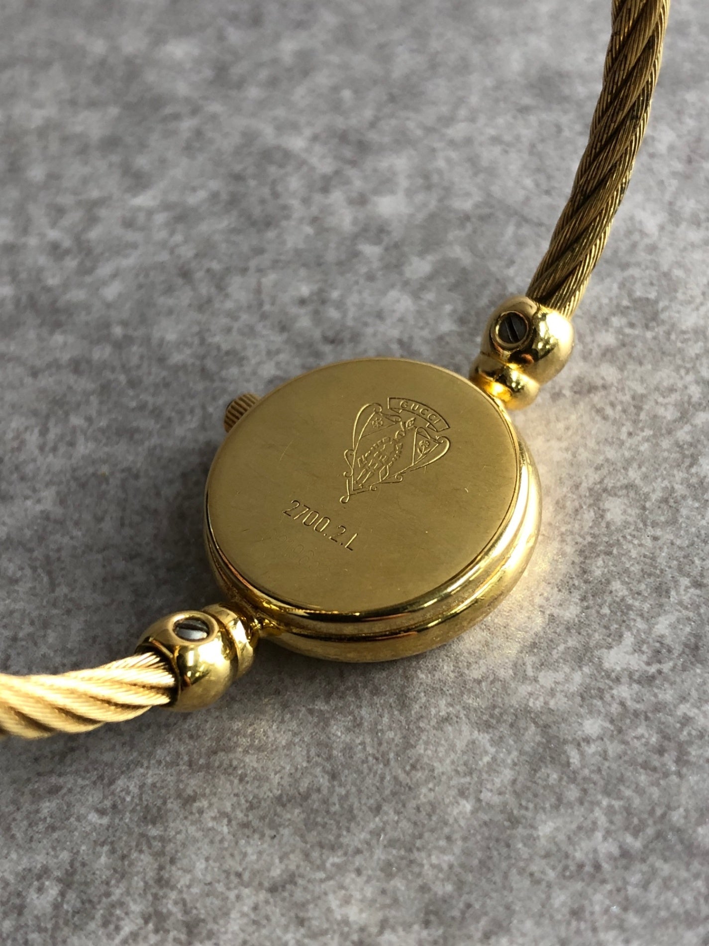 GUCCI Quartz Watch Bangle Gold Vintage 2700 4mvmkw