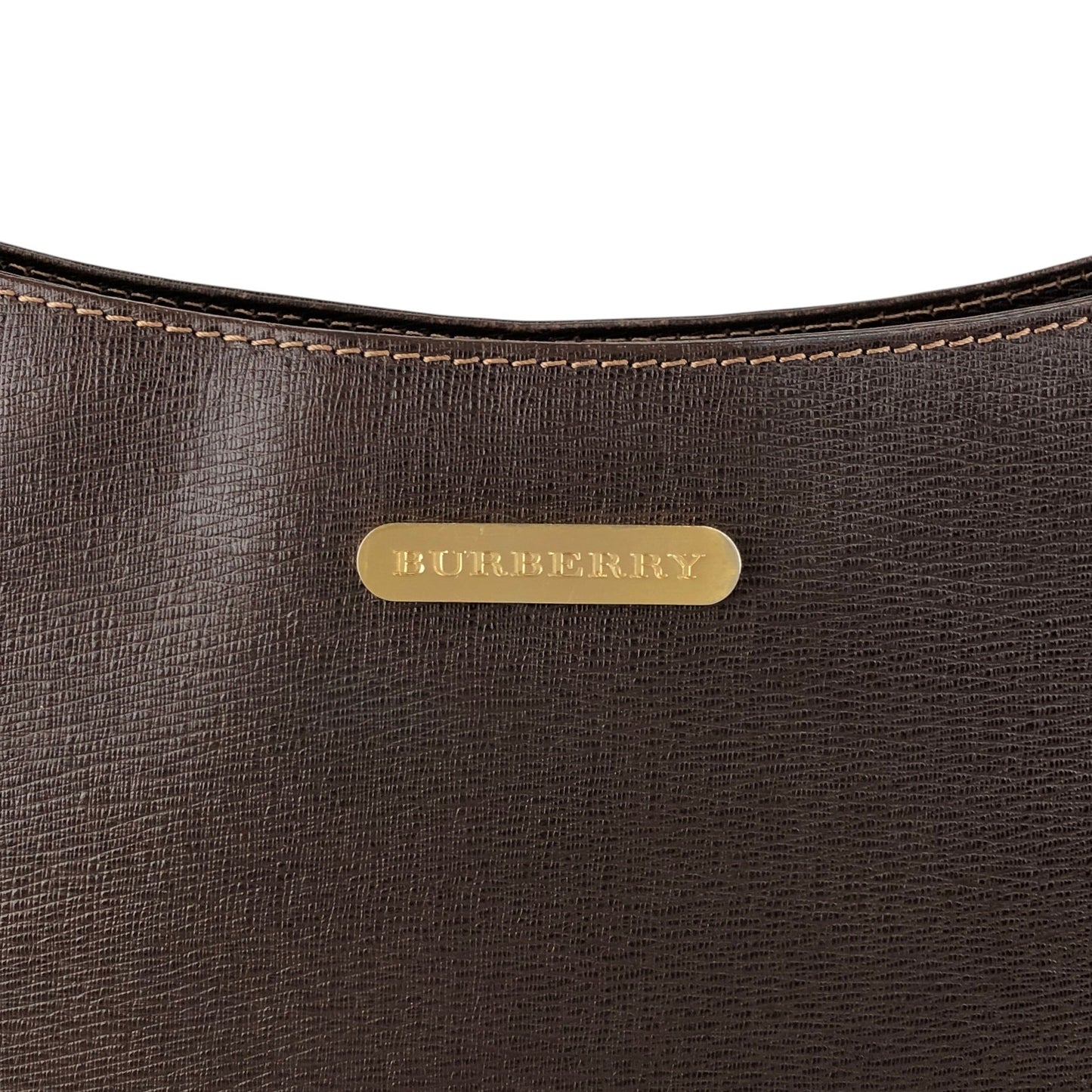 BURBERRY Logo Shoulder bag Brown Vintage 6skns5