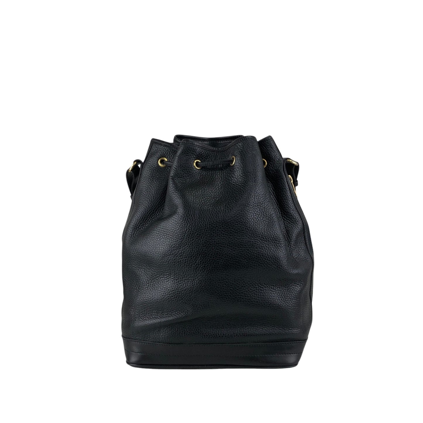 CELINE Blason Drawstring Shoulder bag Black Vintage 6uw6d7
