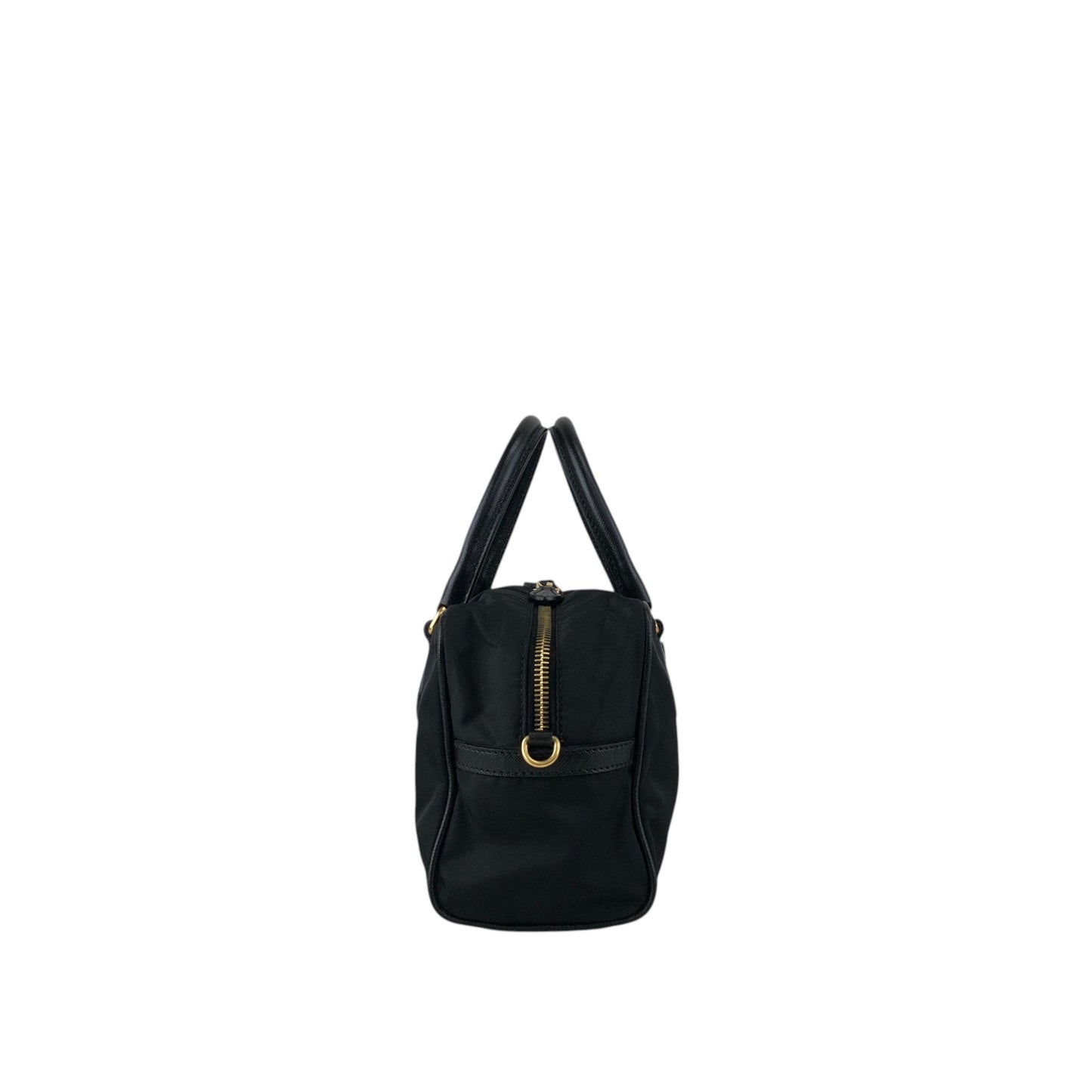 PRADA Triangle Logo Two-way Small Boston bag Shoulder bag Black Vintage 8z5ju7